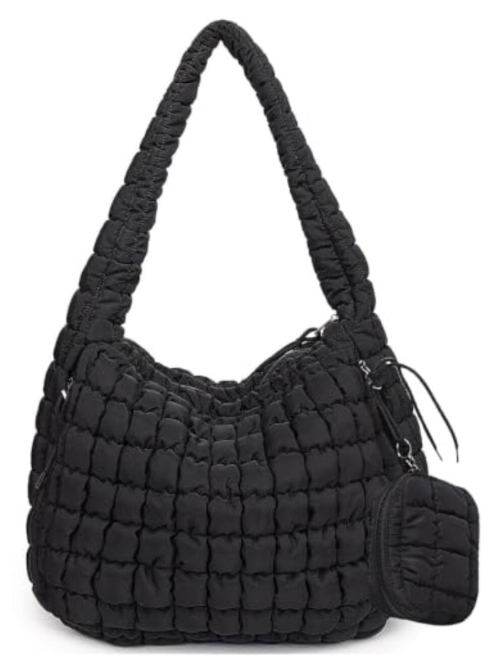 Large Quilted Puffer Tote Bag Nylon Hobo Crossbody Purse